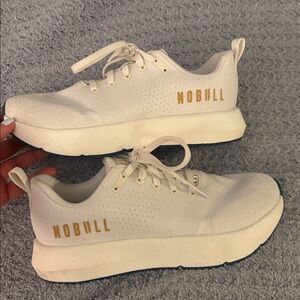 NOBULL White Training Sneaker with Black Label